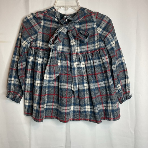 Hannah Kate girls 8 plaid dress with M on front - Picture 5 of 8